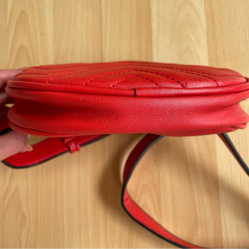 Red Quilted Leather Belt Bag Crossbody Bag Hip pack Belly Bag Fanny pack Chest - Picture 7 of 11